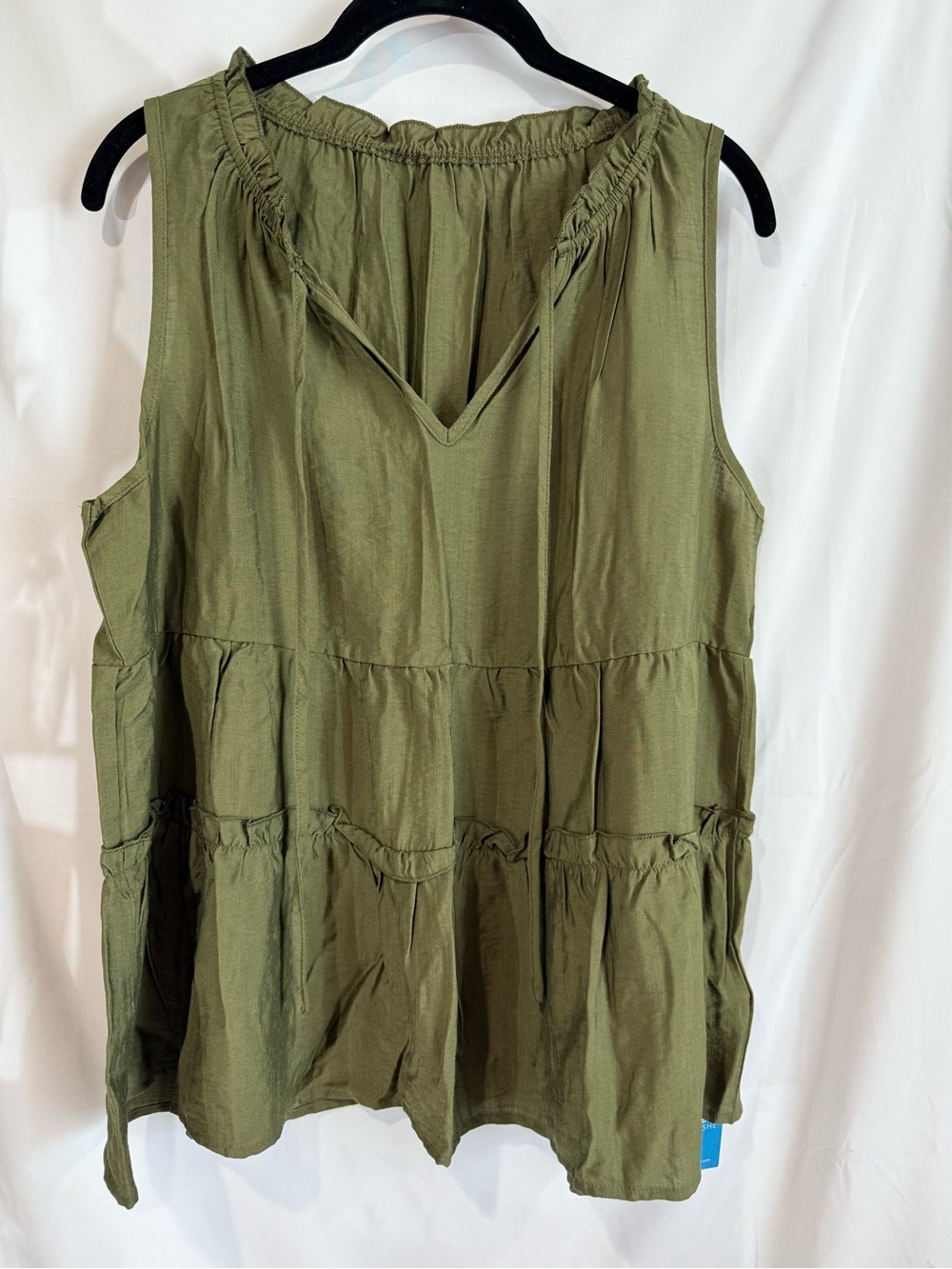 Cupshe Olive Green Tiered V-Neck Sleeveless Tank